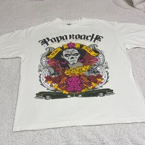 Papa Roach 2010-2011 tour White Graphic T-Shirt